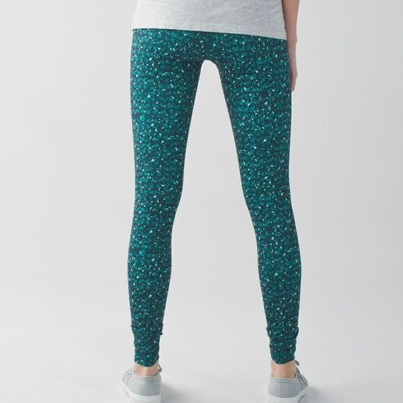 Lululemon Wunder Under Pants Mountain Peak Teal Leggings Size 4 - Picture 4 of 11